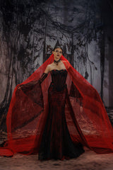 One-tier Lace Edge Tulle Cathedral Veils with Appliques CV0399 - COCOMELODY