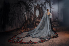 One-tier Lace Edge Tulle Cathedral Veils with Appliques Sequin CV0401 - COCOMELODY
