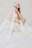 One-tier Tulle Chapel Veils with Appliques CV0403
