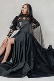 One-tier Lace Edge Tulle Chapel Veils with Appliques CV0405