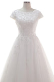 A-Line Court Train Tulle Lace Wedding Dress CW2453 - COCOMELODY