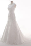 Trumpet-Mermaid Chapel Train Tulle Lace Wedding Dress CW2454 - COCOMELODY