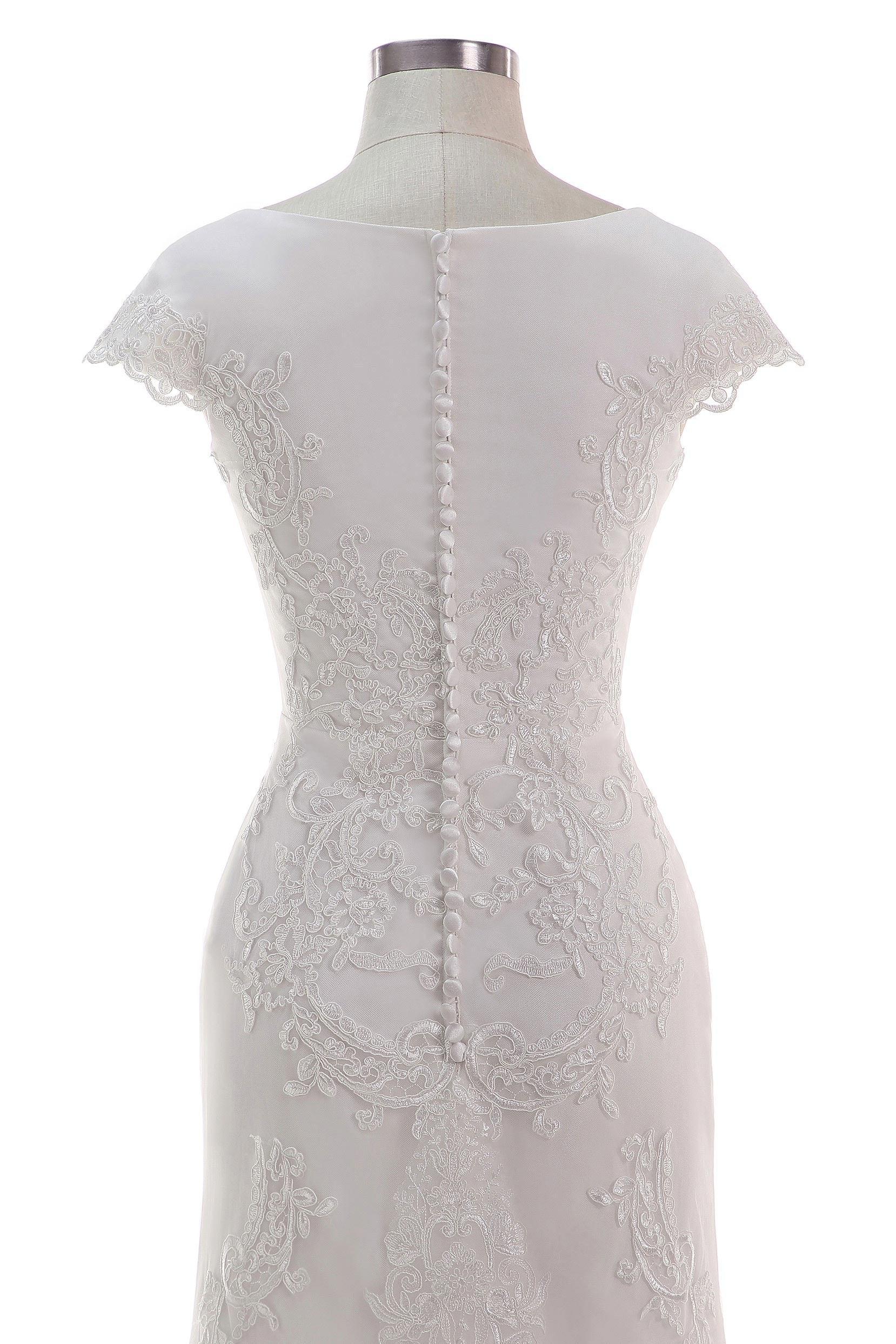 A-Line Court Train Tulle Wedding Dress CW2456 - COCOMELODY