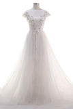 A-Line Court Train Tulle Wedding Dress CW2456 - COCOMELODY