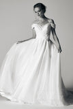 A-Line Court Train Organza and Satin Wedding Dress CW2291 - COCOMELODY