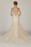 Trumpet-Mermaid Chapel Train Tulle Wedding Dress CW2298CR - COCOMELODY