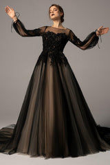 A-Line Court Train Tulle Wedding Dress CW2335 - COCOMELODY