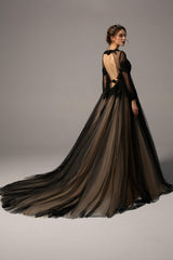A-Line Court Train Tulle Wedding Dress CW2335 - COCOMELODY