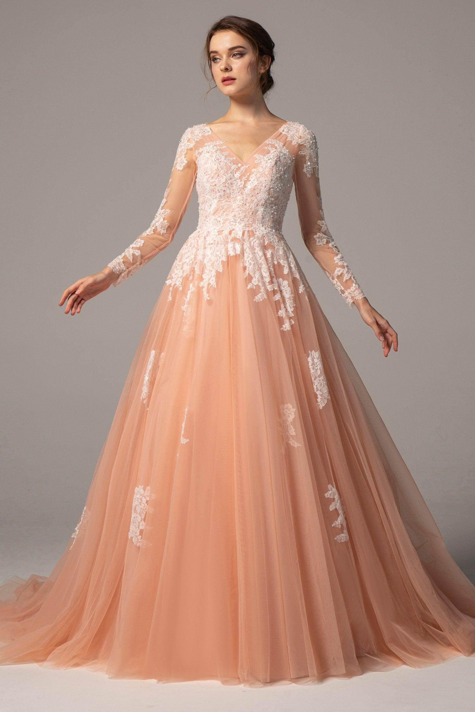 A-Line Court Train Tulle Wedding Dress CW2336