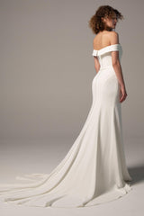 Trumpet-Mermaid Court Train Knitted Fabric Wedding Dress CW2366 - COCOMELODY