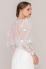 Trumpet Sweep-Brush Train Lace Elastic Cloth Wedding Dress CW2463 - COCOMELODY