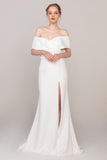 Trumpet Sweep Train Lace Elastic Cloth Wedding Dress CW2470 - COCOMELODY