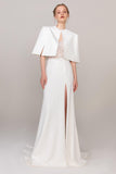 Trumpet Sweep Train Lace Elastic Cloth Wedding Dress CW2471 - COCOMELODY