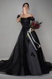 A-Line Court Train Tulle Wedding Dress CW2502 - COCOMELODY