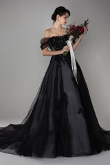 A-Line Court Train Tulle Wedding Dress CW2502 - COCOMELODY