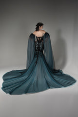 Trumpet-Mermaid Cathedral Train Tulle Wedding Dress CW2504 - COCOMELODY