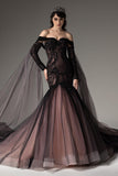 Trumpet-Mermaid Chapel Train Sequined Lace Wedding Dress CW2508 - COCOMELODY