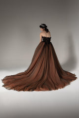 Ball Gown Chapel Train Tulle Wedding Dress CW2510 - COCOMELODY