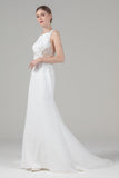 Trumpet Court Train Elastic Cloth Wedding Dress CW2591 - COCOMELODY
