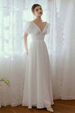 Sheath Floor Length Elastic Cloth Wedding Dress CW2676 - COCOMELODY
