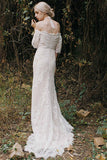 Trumpet-Mermaid Sweep-Brush Train Lace Tulle Wedding Dress CW3016 - COCOMELODY