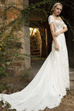 Trumpet Court Train Lace Chiffon Wedding Dress CW3018 - COCOMELODY