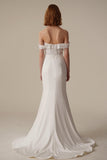 Mermaid Sweep-Brush Train Satin Lace Wedding Dress CW3087 - COCOMELODY