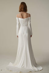 Trumpet-Mermaid Court Train Satin Wedding Dress CW3088 - COCOMELODY