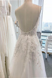 A-Line Sweep-Brush Train Lace Tulle Wedding Dress CW3103 - COCOMELODY