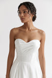 A-Line Court Train Mikado Wedding Dress CW3124