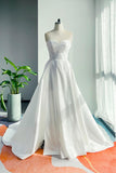 A-Line Court Train Mikado Wedding Dress CW3124 - COCOMELODY