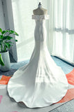 Trumpet-Mermaid Court Train Mikado Wedding Dress CW3125 - COCOMELODY