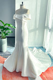 Trumpet-Mermaid Court Train Mikado Wedding Dress CW3125 - COCOMELODY
