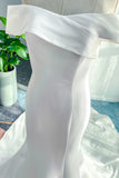 Trumpet-Mermaid Court Train Mikado Wedding Dress CW3125 - COCOMELODY