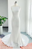 Trumpet-Mermaid Court Train Stretch Satin Wedding Dress CW3136 - COCOMELODY