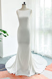 Trumpet-Mermaid Court Train Stretch Satin Wedding Dress CW3136 - COCOMELODY