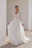 A-Line Court Train Lace Chiffon Wedding Dress CW3163CR