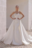 A-Line Court Train Mikado Wedding Dress CW3164