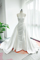 A-Line Court Train Mikado Wedding Dress CW3164 - COCOMELODY