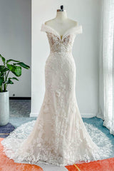 Trumpet-Mermaid Chapel Train Lace Tulle Wedding Dress CW3204CR - COCOMELODY