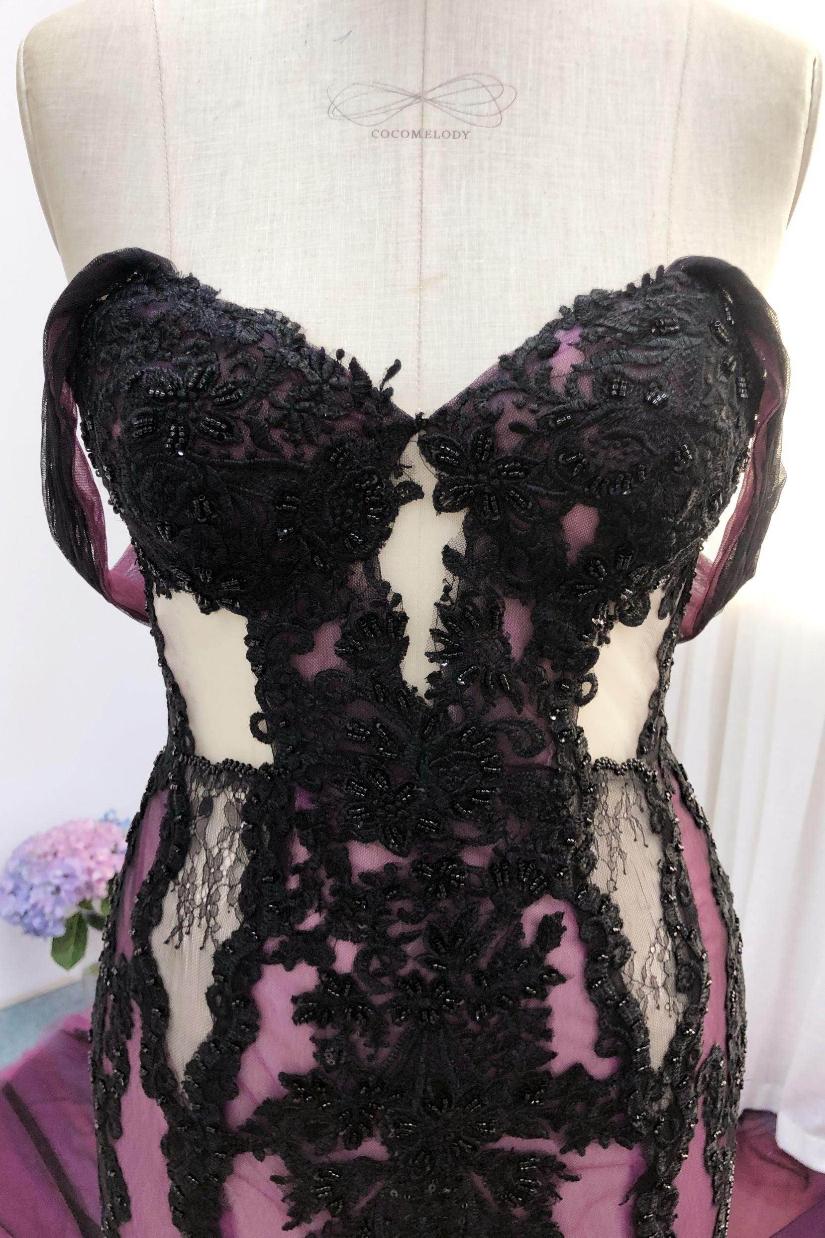 Trumpet-Mermaid Cathedral Train Lace Tulle Wedding Dress CW3223 - COCOMELODY