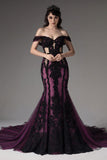 Trumpet-Mermaid Cathedral Train Lace Tulle Wedding Dress CW3223