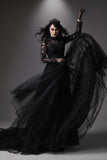 A-Line Court Train Lace Tulle Wedding Dress CW3234