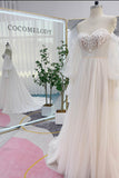 A-Line Court Train Lace Tulle Wedding Dress CW3237 - COCOMELODY