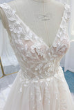A-Line Court Train Lace Tulle Wedding Dress CW3238CR - COCOMELODY
