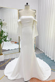 Trumpet-Mermaid Chapel Train Elastic Cloth Wedding Dress CW3246 - COCOMELODY