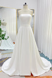 A-Line Court Train Elastic Cloth Wedding Dress CW3247 - COCOMELODY