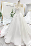 Ball Gown Chapel Train Satin Wedding Dress CW3272CR - COCOMELODY
