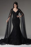 Trumpet-Mermaid Chapel Train Lace Tulle Wedding Dress CW3279