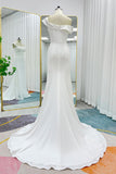 Trumpet-Mermaid Court Train Stretch Satin Wedding Dress CW3290 - COCOMELODY